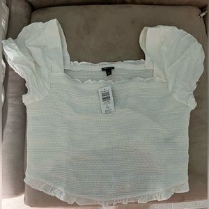 Torrid Smocked, Puff Sleeve Crop Top